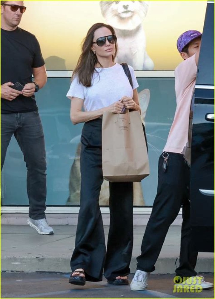 Angelina Jolie Goes Shopping With Son Pax, 18, For Pet Supplies: Photos