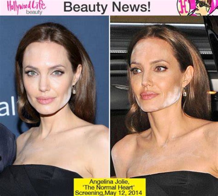 Angelina Jolie’s Powder Problem — Makeup Disaster At ‘Normal Heart’ Premiere – Hollywood Life