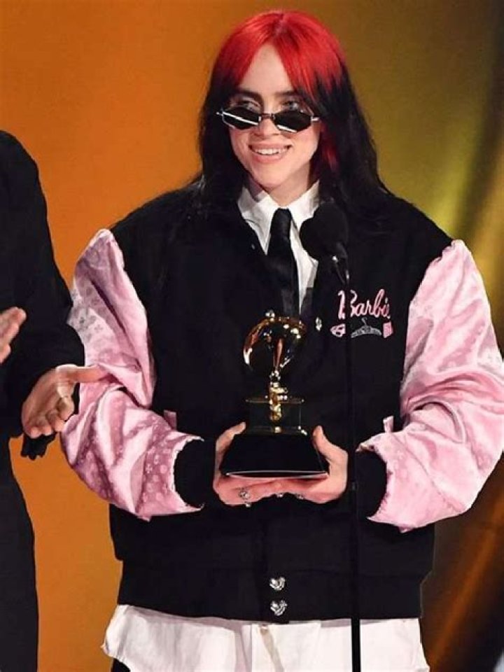 Billie Eilish Rocks Barbie Varsity Jacket at the 2024 Grammy Awards: Photos