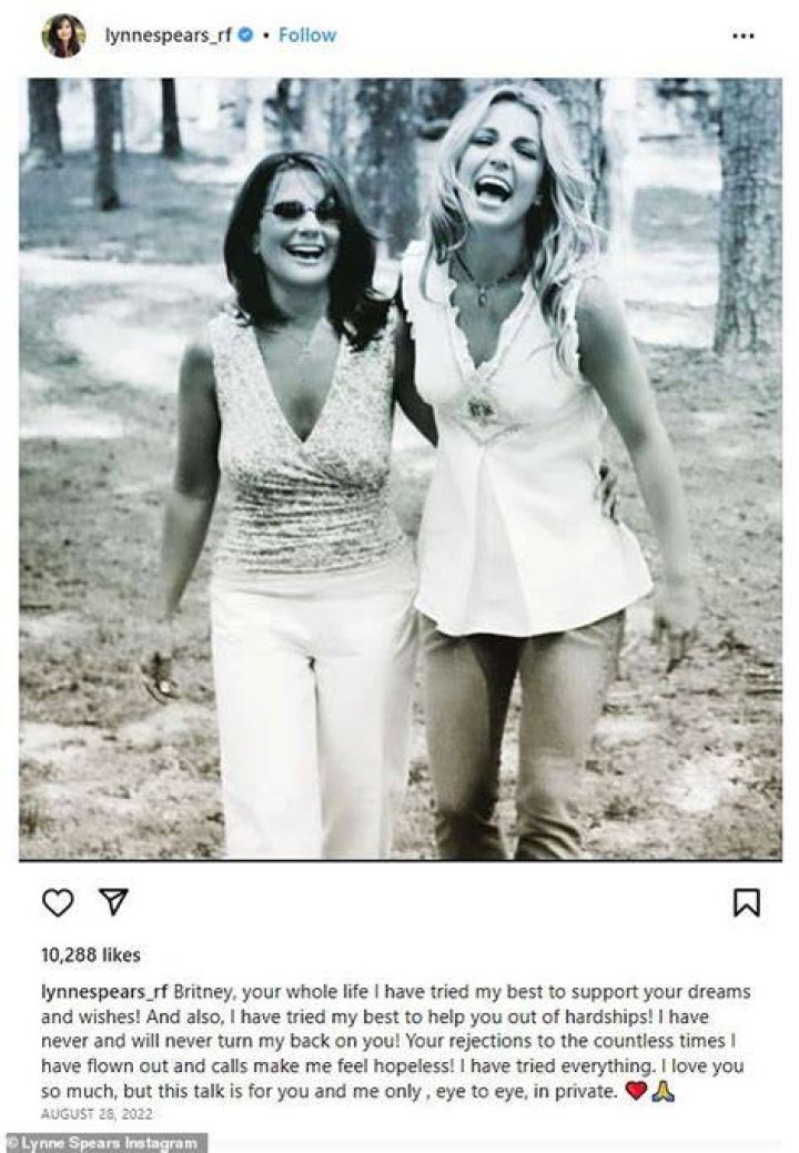 Britney Spears’ Mom Lynne Shows Love To Her Daughter In Rare Comment On Her Instagram