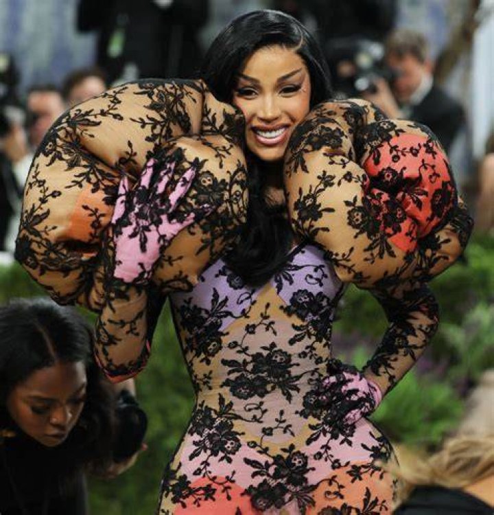 Cardi B Poses In Sheer Dress & Fur Coat In New Pics – Hollywood Life