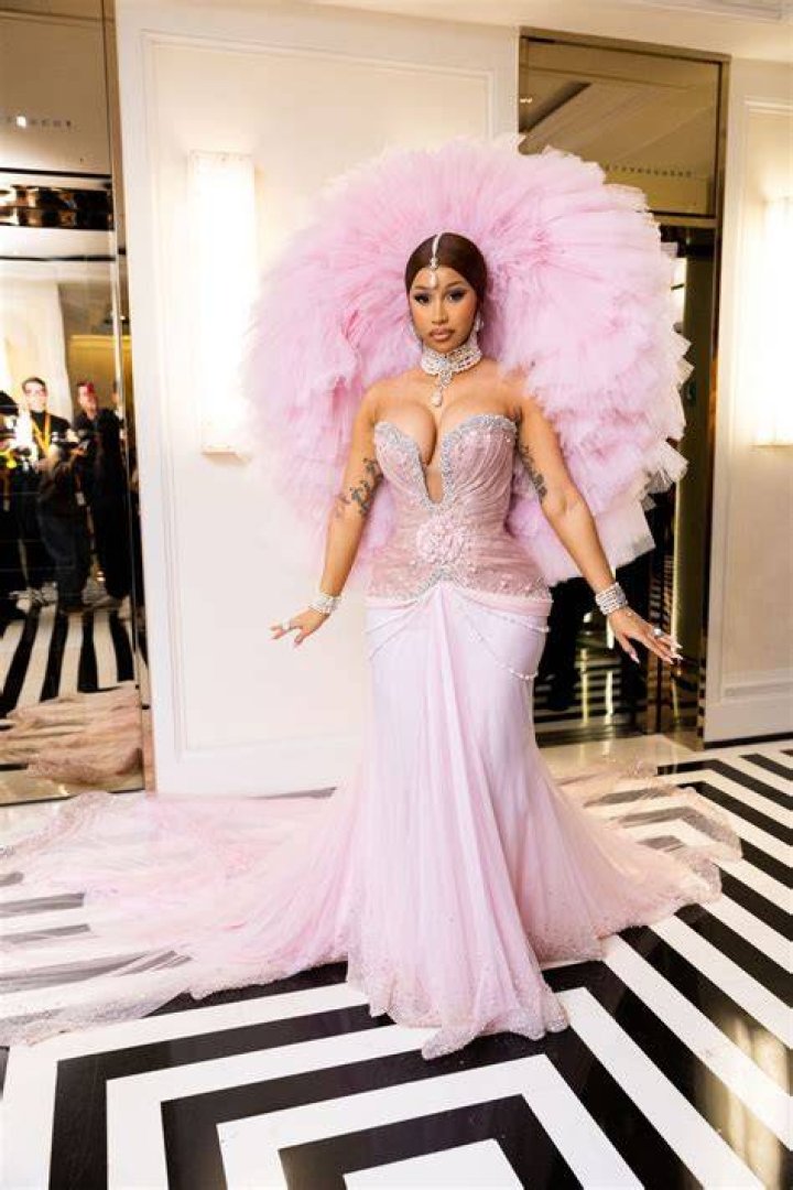 Cardi B Stuns In Pink Dress & Playboy Necklace With Offset At Party – Hollywood Life