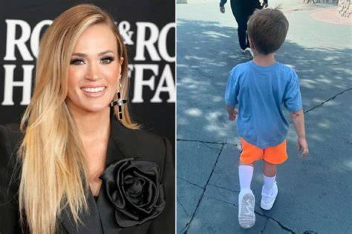 Carrie Underwood Reveals Rare Photos of Son Jacob, 5, Playing Hockey on Their Frozen Pond