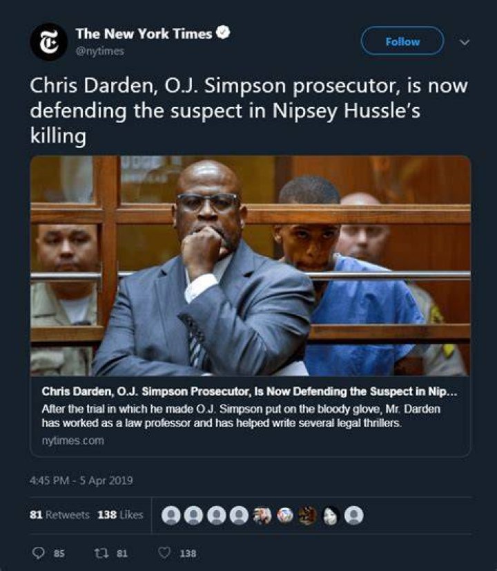 Chris Darden: 5 Things About OJ Simpson Prosecutor Representing Nipsey Hussle’s Murder Suspect