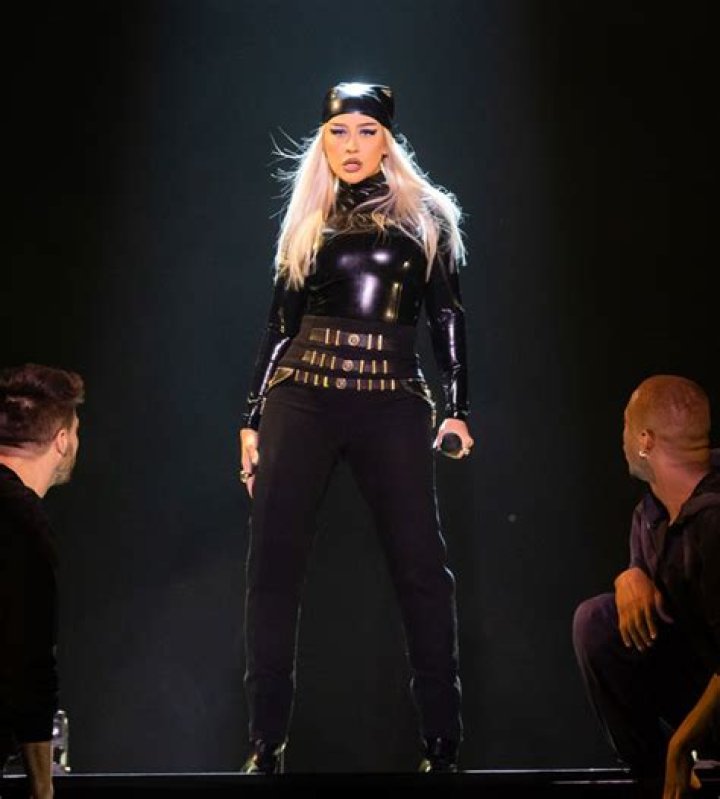 Christina Aguilera Struts Into Her Concert Rehearsal Wearing Fierce, Black Leather Suit – Watch