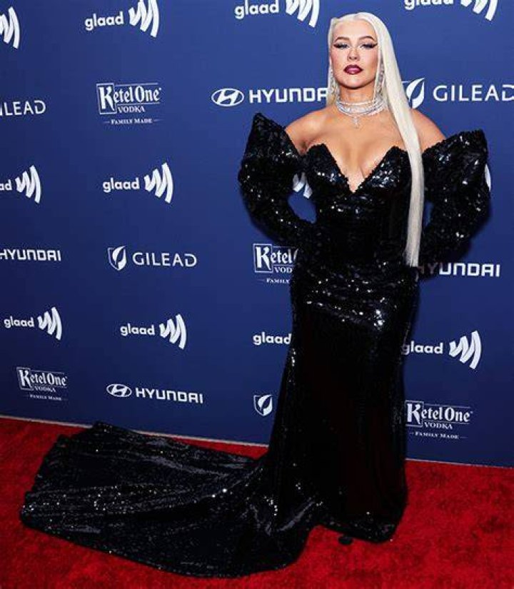 Christina Aguilera Wears Plunging Sequined Dress To GLAAD Media Awards – Hollywood Life
