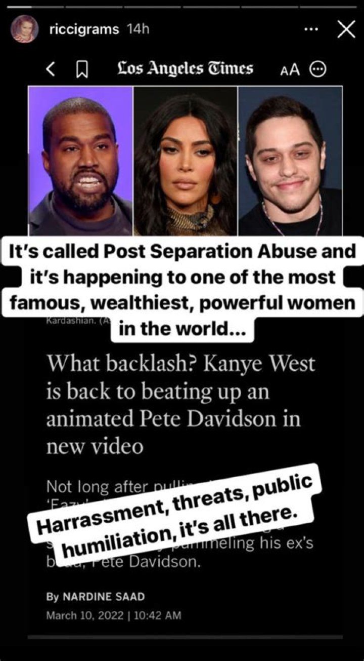 Christina Ricci Accuses Kanye West of ‘Post Separation Abuse’ Of Kim Kardashian