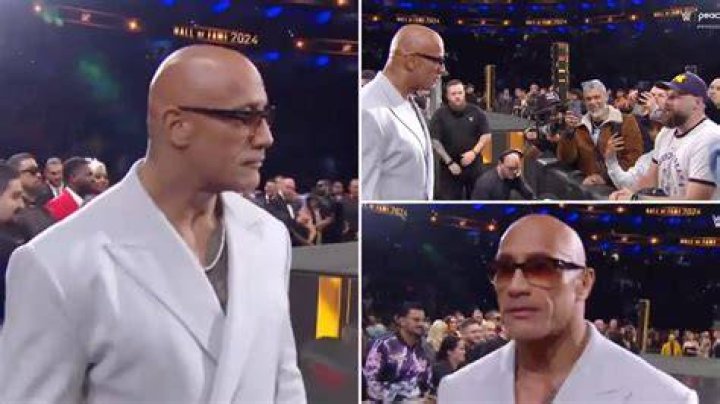 Dwayne Johnson Seemingly Gets Heated With Fan at WWE Hall of Fame Ceremony: Video