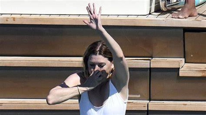 Ellen Pompeo Jumps Off Boat In White Swimsuit – Hollywood Life