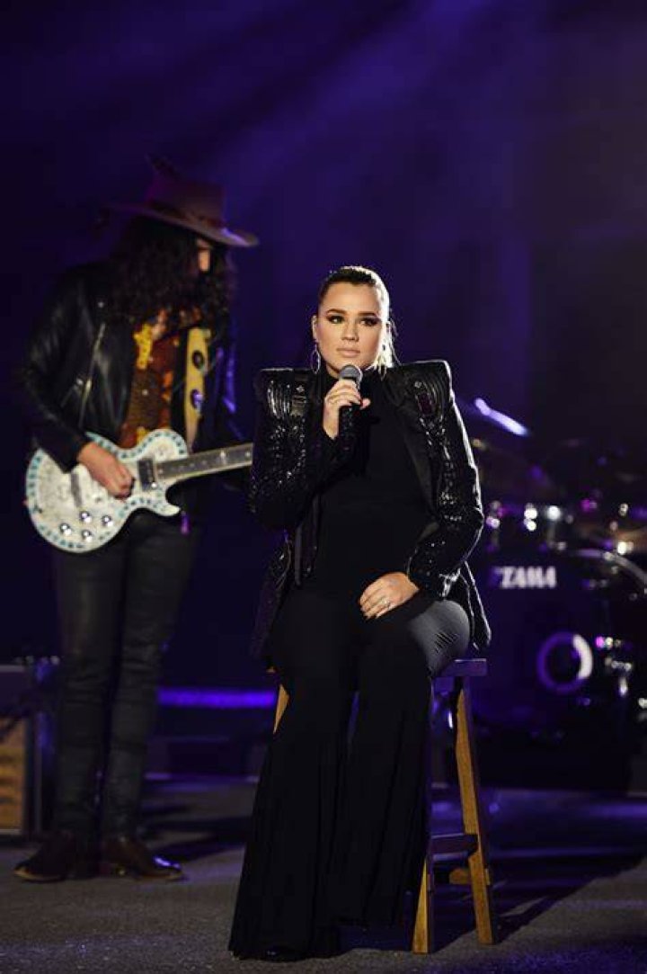 Gabby Barrett Shows Off Baby Bump In Black Jumpsuit During Powerful CMT Awards Performance
