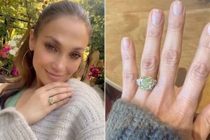 Jennifer Lopez’s Green Diamond Vs. Pink Diamond Engagement Ring – Hollywood Life