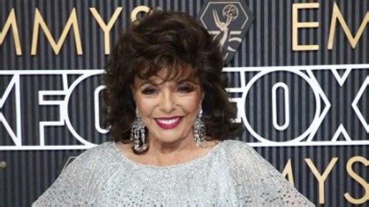 Joan Collins Dazzles in Sparkling Blue Dress at the 2023 Emmys