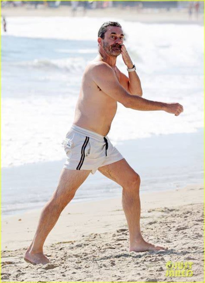 Jon Hamm Goes Shirtless While On Beach Date With Anna Osceola