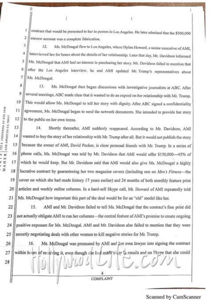 Karen McDougal Lawsuit Docs — PICS