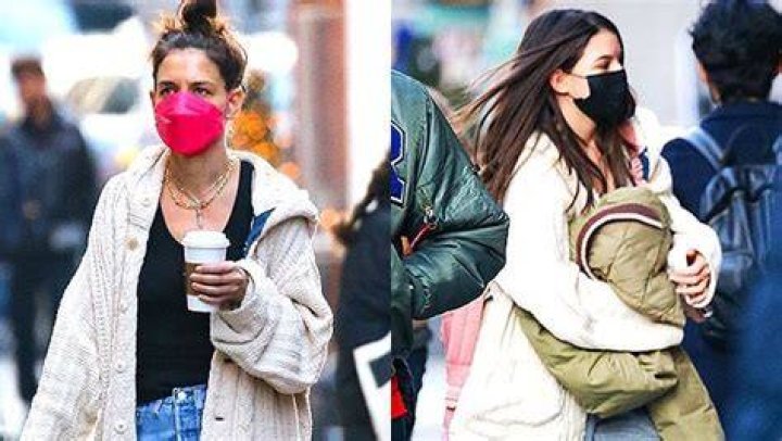 Katie Holmes & Look-Alike Daughter Suri, 15, Rock Matching Cardigans While Out In NYC