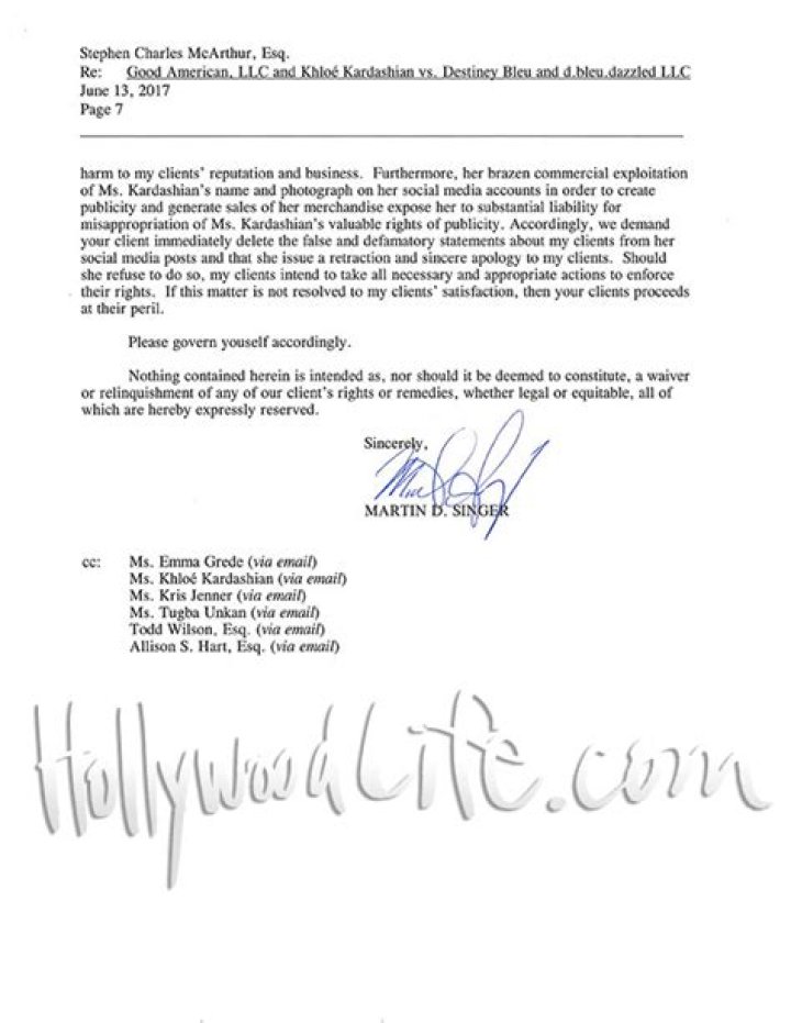 Khloe Kardashian Good American Legal Documents