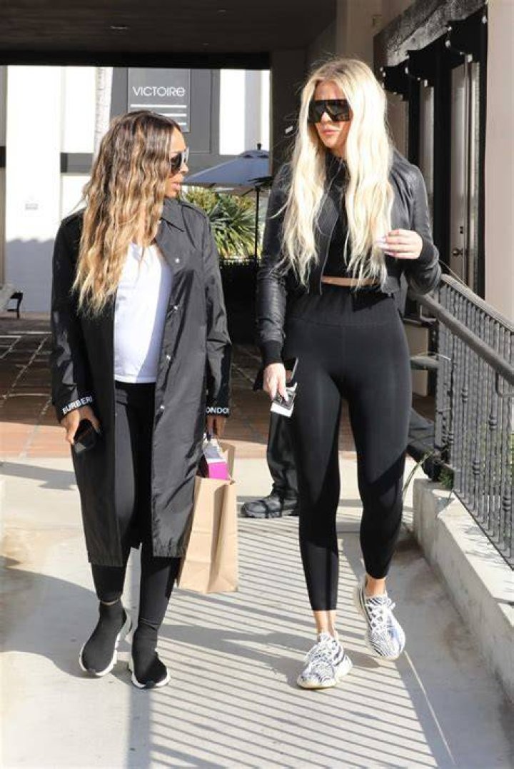 Khloe Kardashian Looks Like A Cool Mom In Tight Black Leggings & Cropped Jacket With BFF Malika Haqq