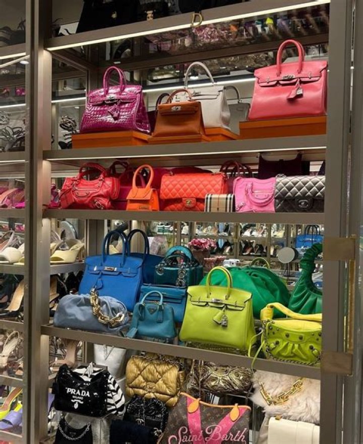 Khloé Kardashian Rocks Crop Top In Her Closet Full Of Expensive Designer Purses & Shoes