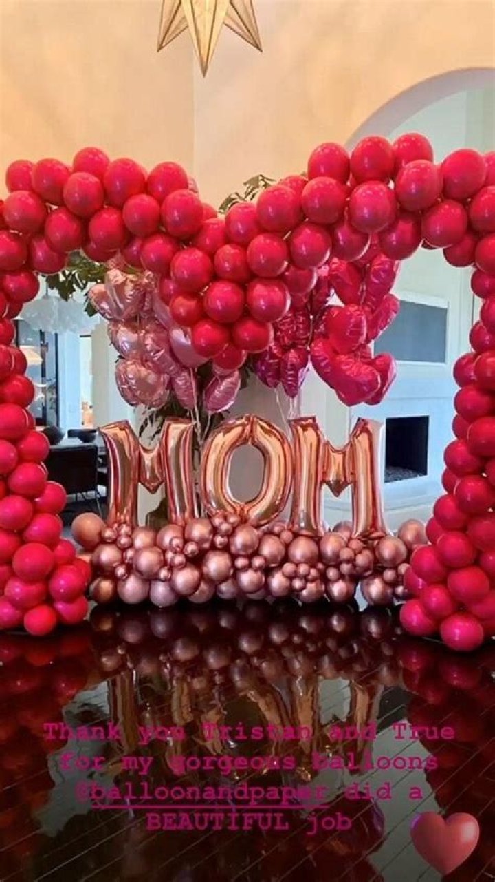 Khloe Kardashian Shows Off Massive Balloon Display From Tristan Thompson On Mother’s Day