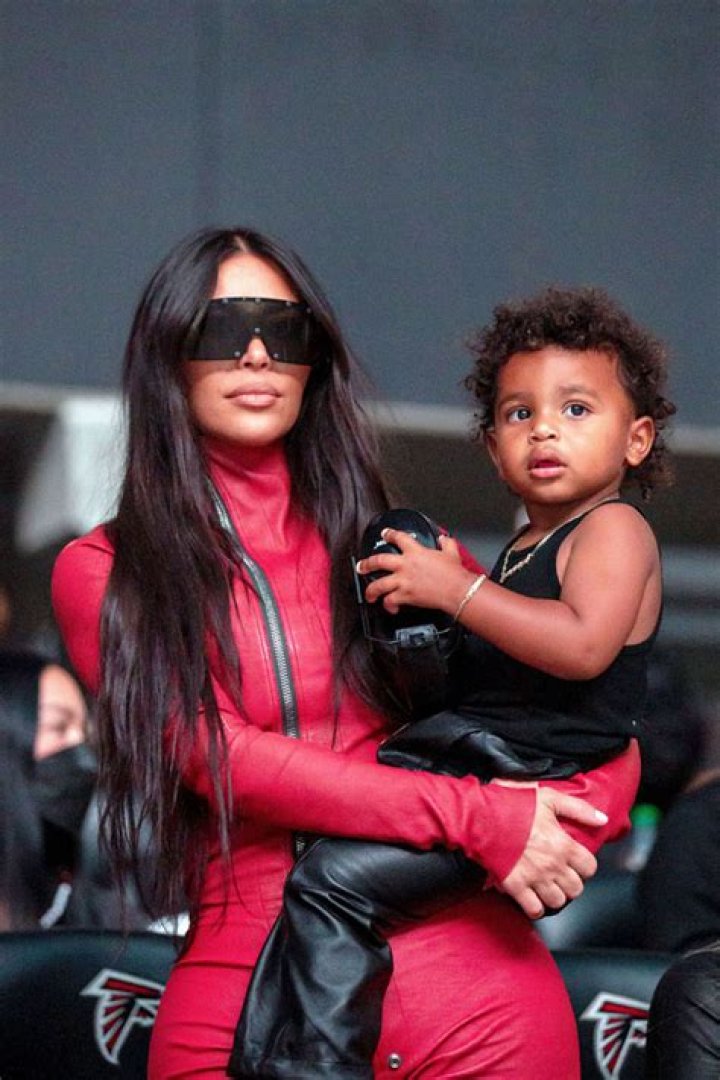Kim Kardashian Snuggles Psalm, 2, At Kanye West’s ‘Donda’ Listening Party – Photos