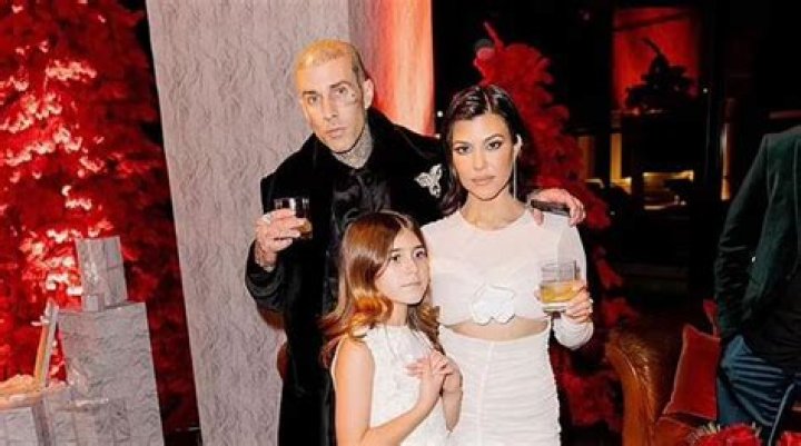 Kourtney Kardashian & Travis Barker Attend Christmas Eve Party 2021 – Hollywood Life