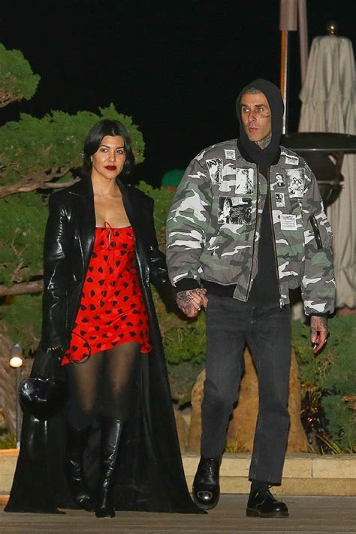 Kourtney Kardashian & Travis Barker Leave Family Dinner With Reign, 8, & Landon, 19: Photos