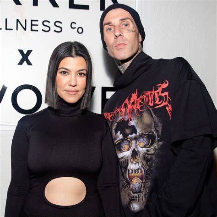 Kourtney Kardashian & Travis Barker Twin In Black Balaclava Masks For Beach Walk With Penelope & Reign