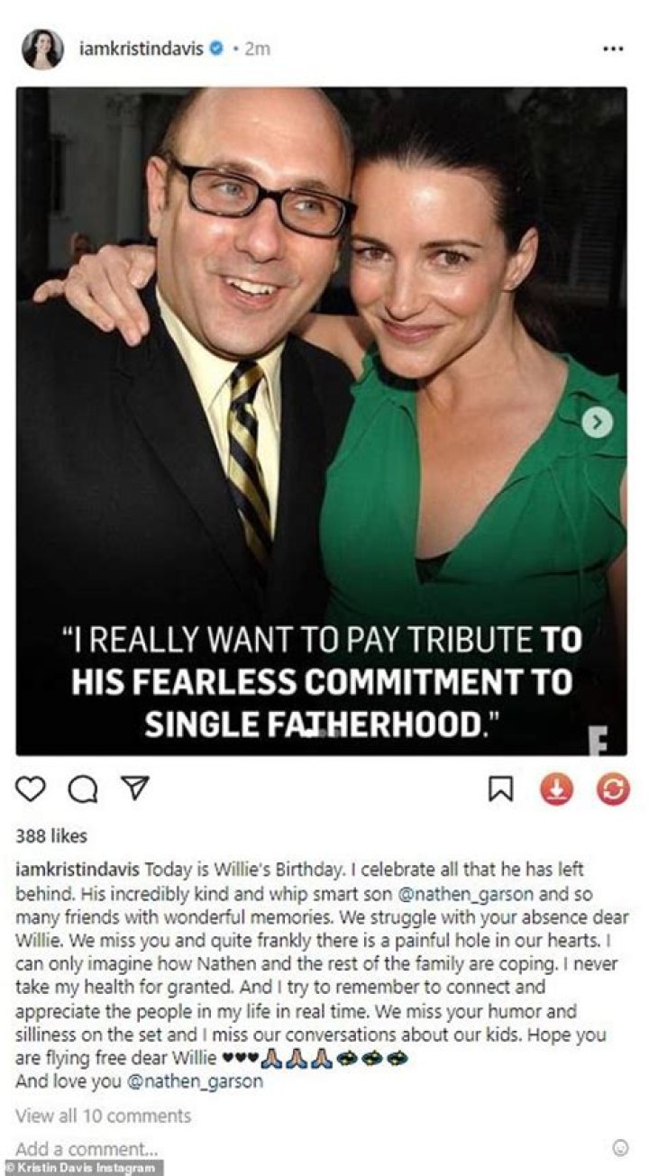 Kristin Davis Pays Tribute To ‘Sex And The City’ Co-Star Willie Garson After His Death: ‘Love You Forever’