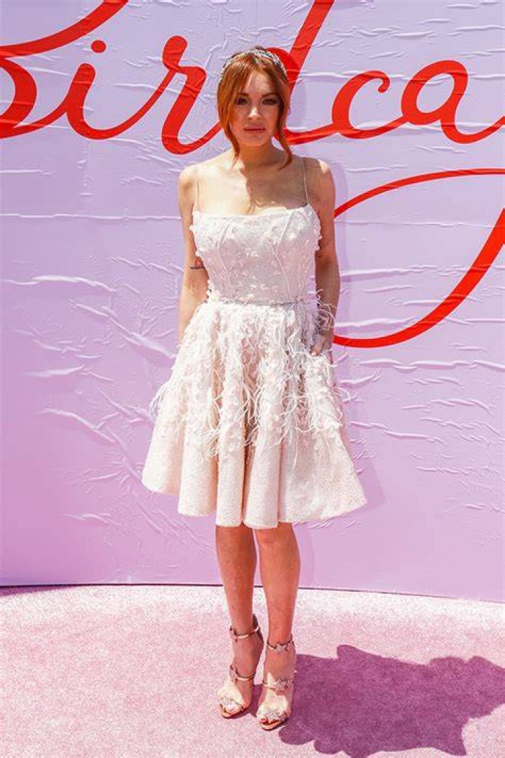 Lindsay Lohan Stuns In Feathered Mini Dress While Attending Melbourne Cup — See Pics