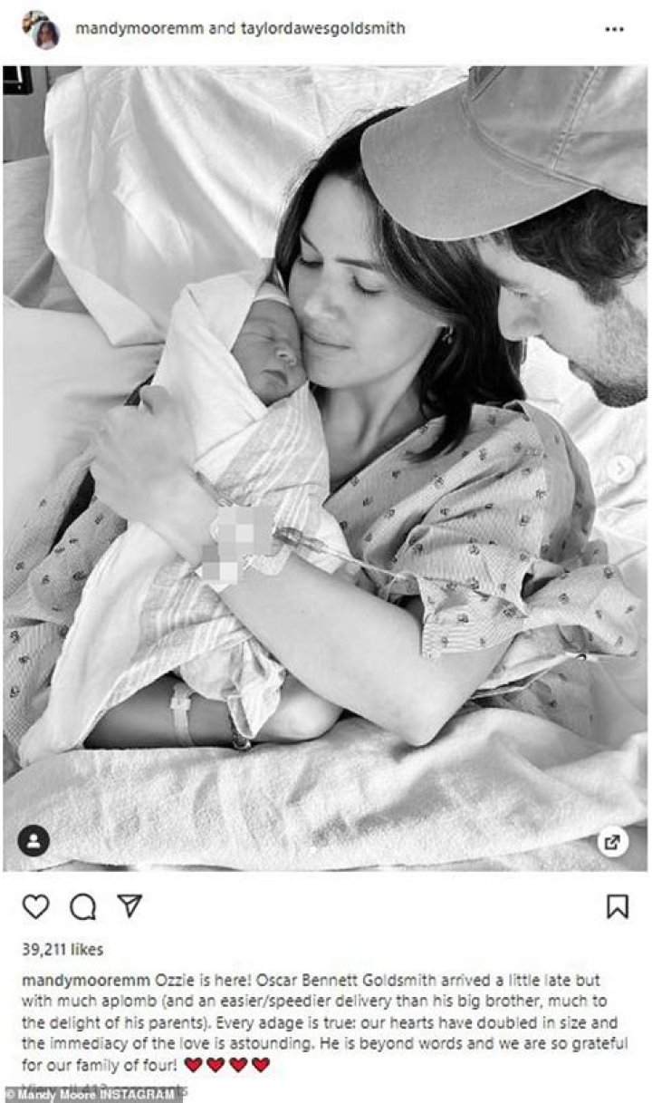 Mandy Moore’s Baby Born: Actress Welcomes A Son With Husband Taylor Goldsmith