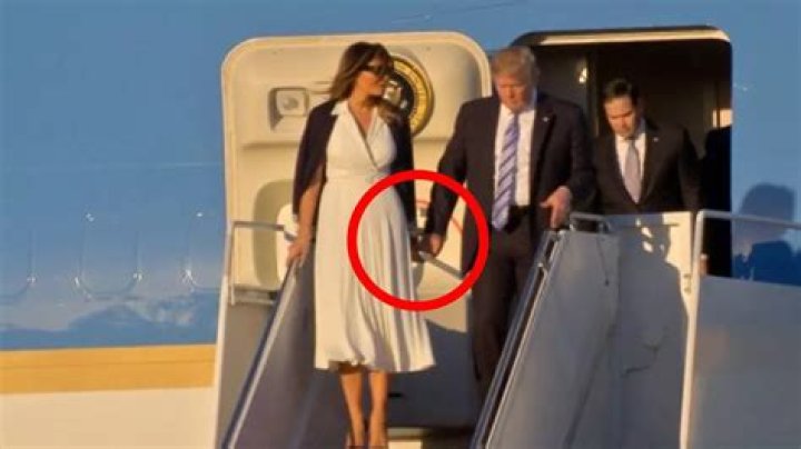 Melania Trump Ignores Donald As He Tries To Grab Her Hand After They Touch Down In The U.K.