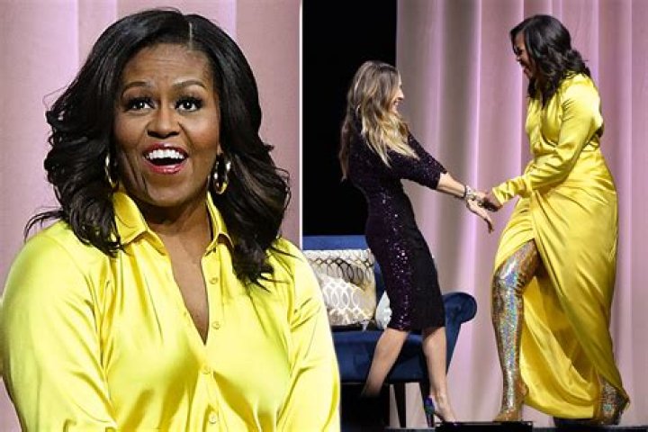 Michelle Obama Sparkles In Glittery Blue Jumpsuit At Essence Festival – Pics