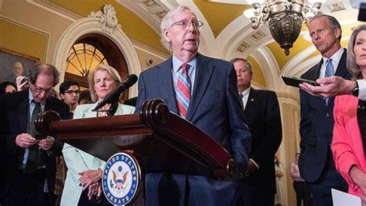 Mitch McConnell Stops Speaking & Freezes During Press Conference – Hollywood Life