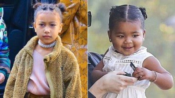 North West, 6, & True Thompson, 1, Twin In Adorable Sunglasses For Breakfast Playdate 