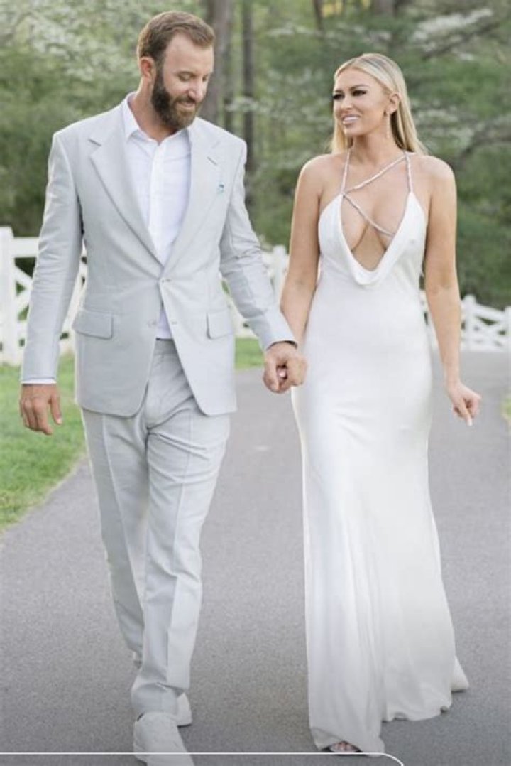 Paulina Gretzky Rocks Sexy Plunging Dress & Dances With Dustin Johnson At Brother’s Wedding