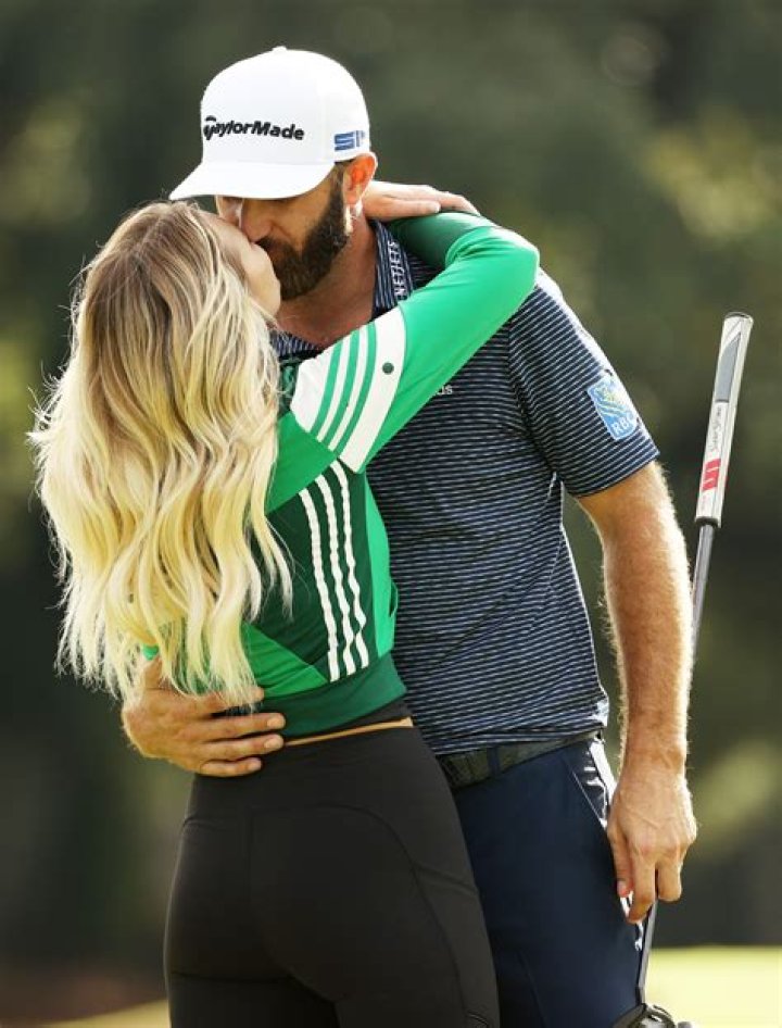 Paulina Gretzky Shares A Sweet Kiss With Fiancé Dustin Johnson After He Wins Masters Golf Tournament