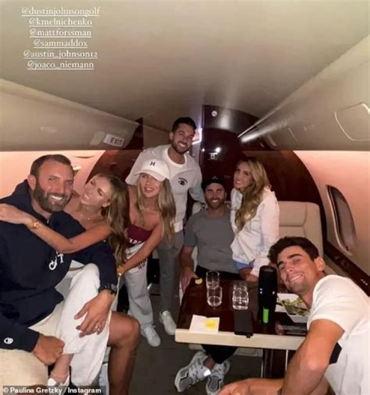 Paulina Gretzky Straddles Dustin Johnson On Private Jet As They Head To Aspen