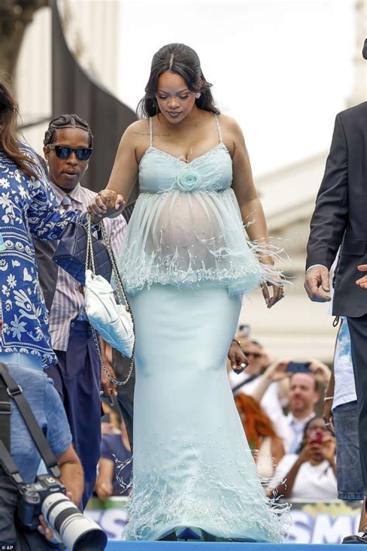 Pregnant Rihanna Shows Off Growing Baby Bump In Strapless Top & Jeans For Outing In Paris: Photos