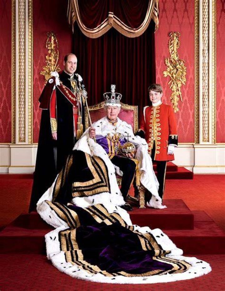 Prince George Steals The Spotlight In New Coronation Portrait With Grandpa King Charles & Dad Prince William