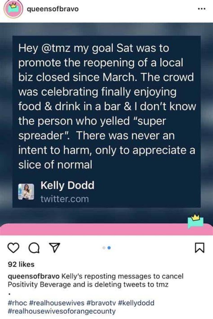 ‘RHOC’s Kelly Dodd Says ‘Cheers’ To Being A COVID ‘Super Spreader’ & Positive Beverage Fires Her