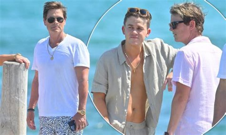 Rob Lowe Bonds With Look-Alike Sons Matthew, 29, & John, 27, On St. Tropez Vacation