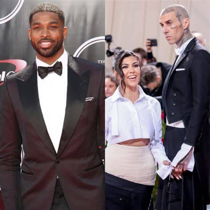Tristan Thompson Towers Over Kourtney Kardashian & Travis Barker – Hollywood Life